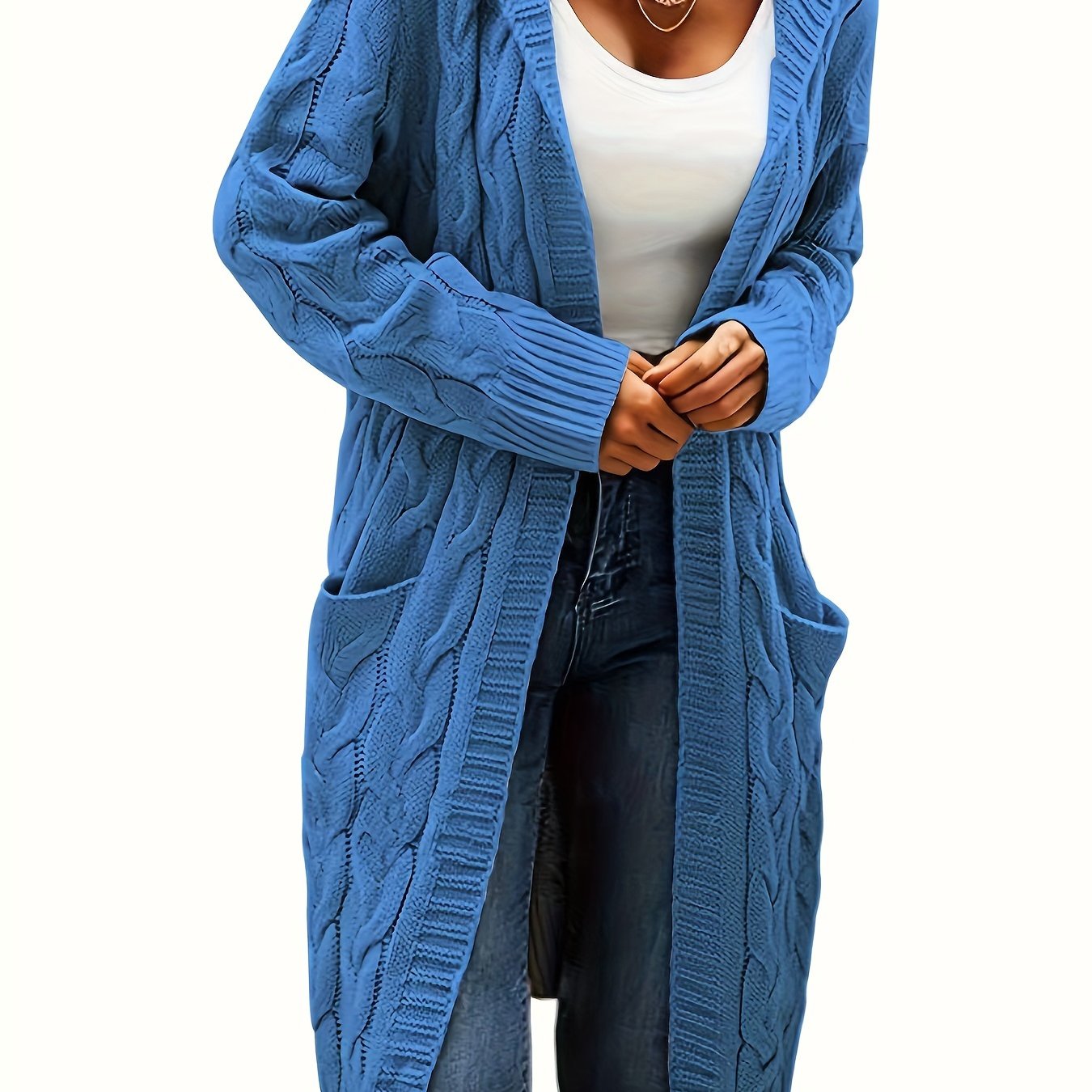 Women's Knit Oversized Open-Front Cardigan