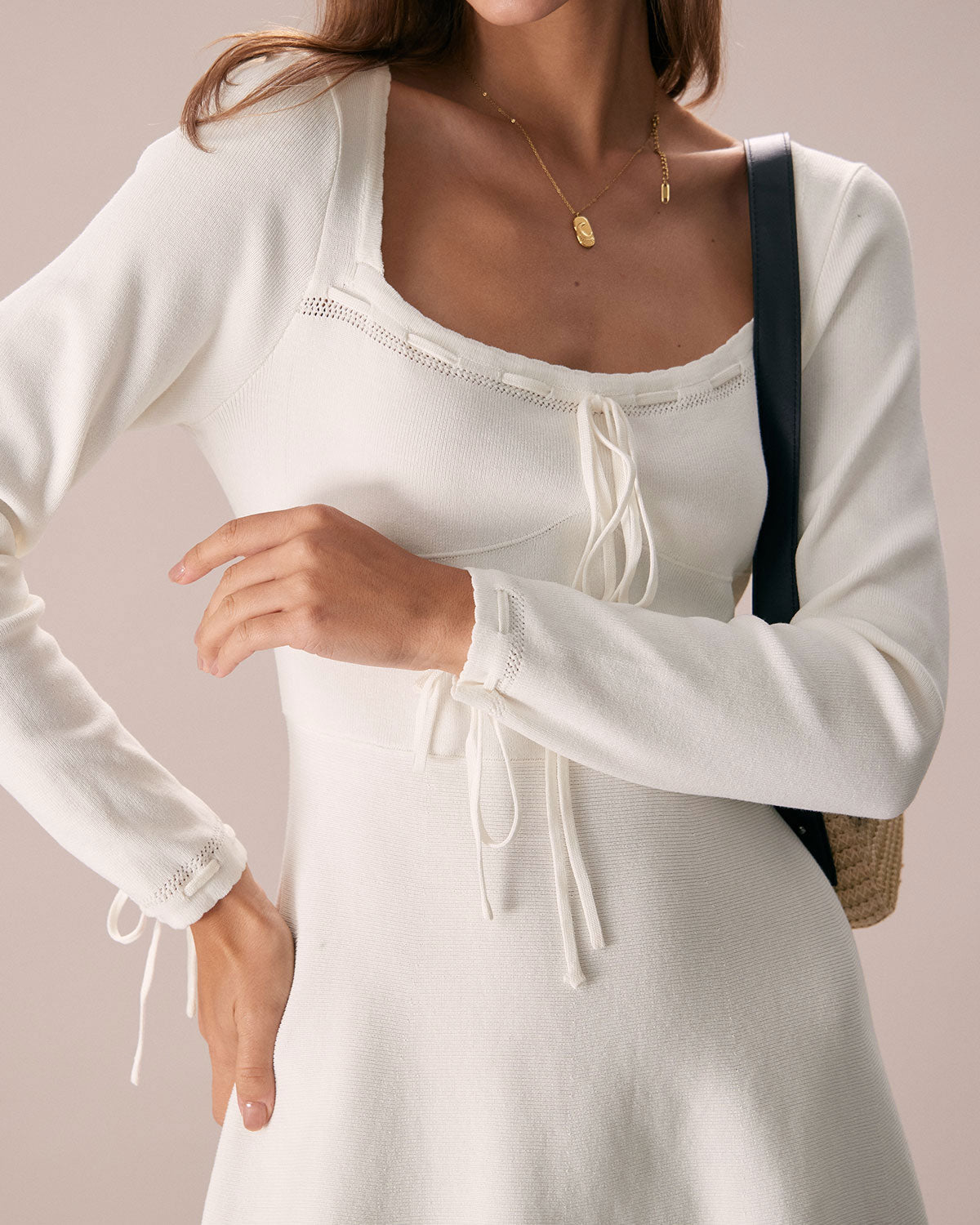 Fleur | Square Neck Knit Mini Dress