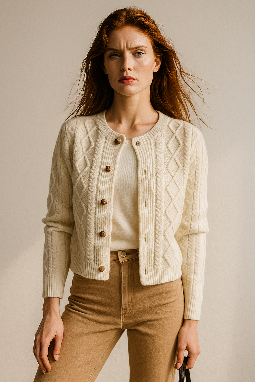Women's Cable Knit Cardigan Sweater Jacket