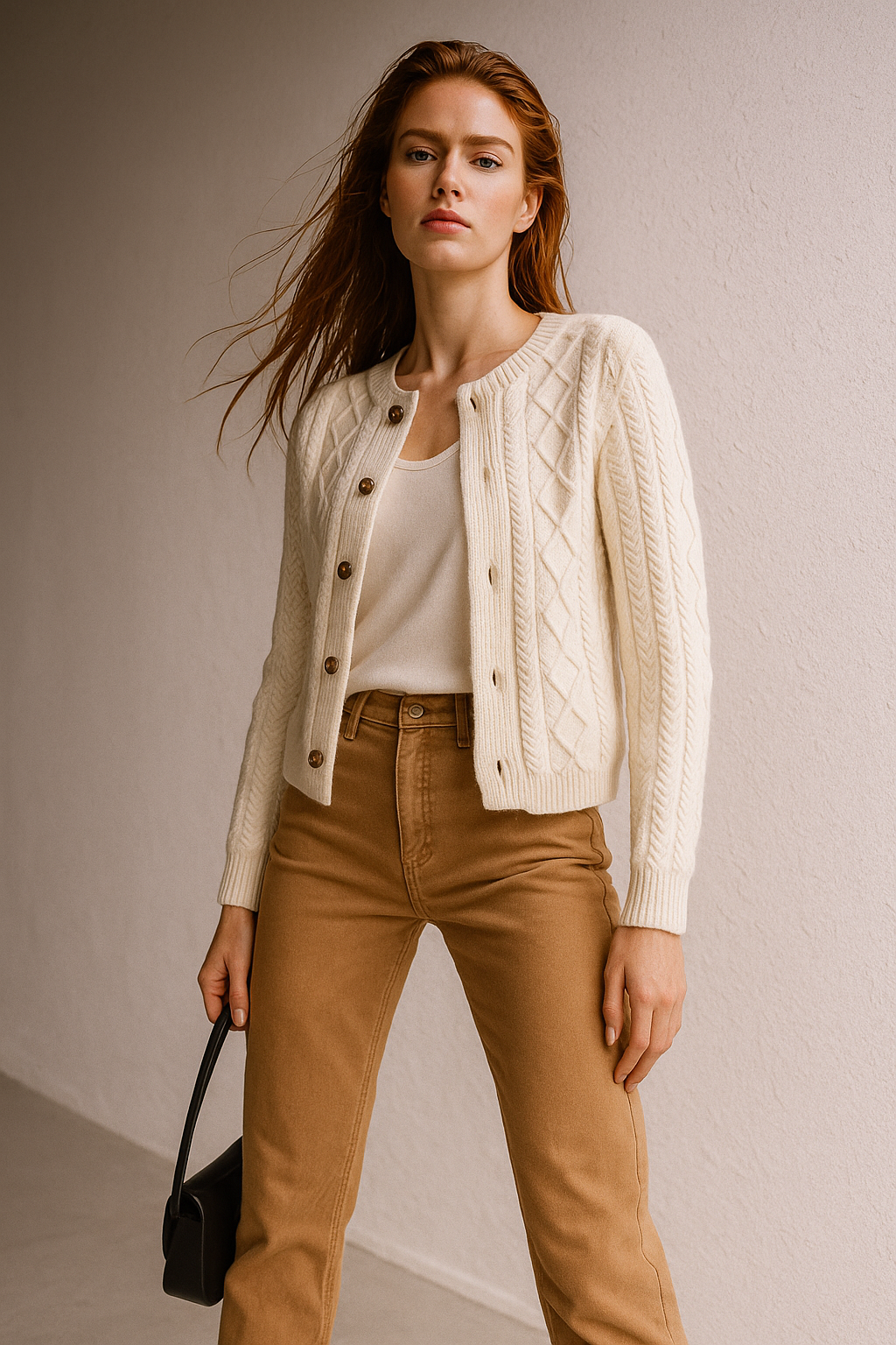 Women's Cable Knit Cardigan Sweater Jacket