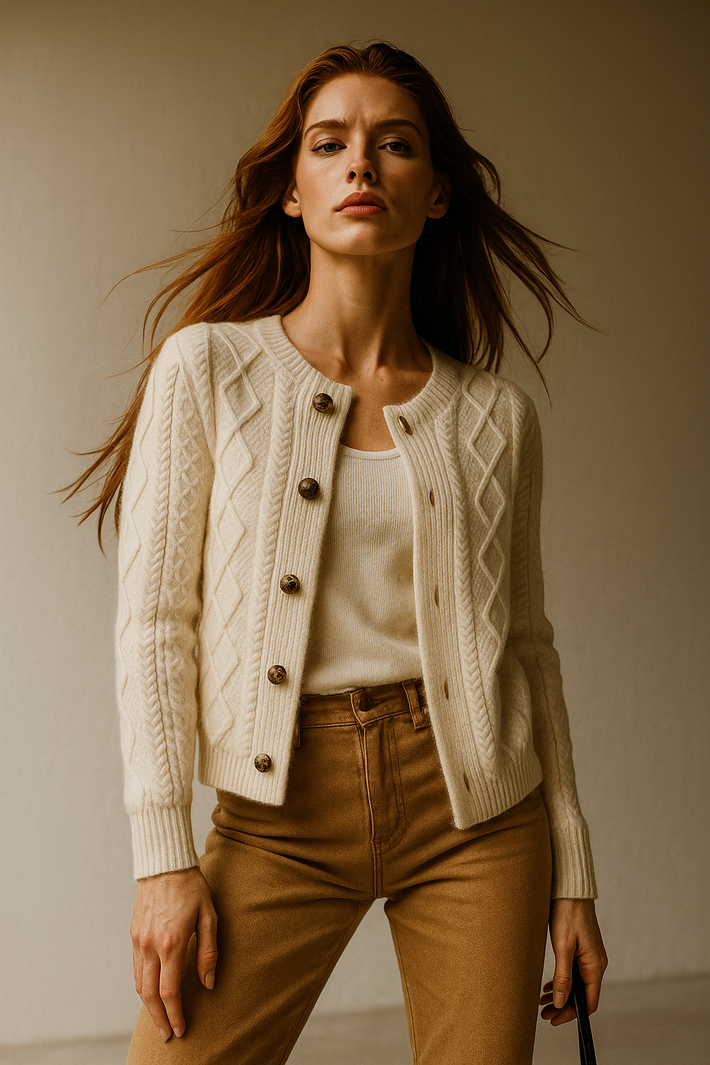 Women's Cable Knit Cardigan Sweater Jacket