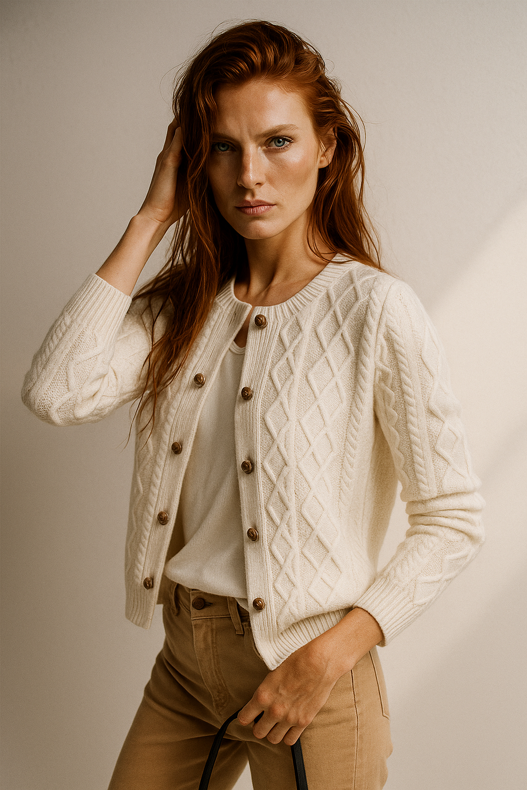 Women's Cable Knit Cardigan Sweater Jacket