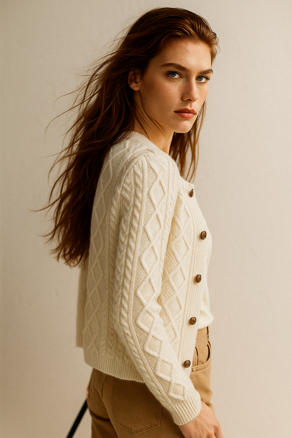 Women's Cable Knit Cardigan Sweater Jacket