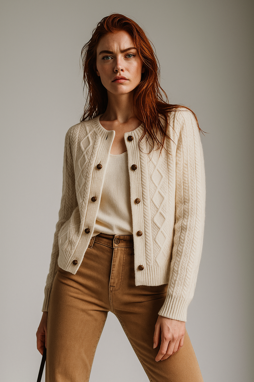 Women's Cable Knit Cardigan Sweater Jacket