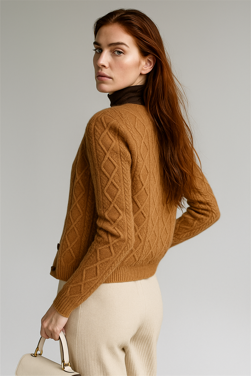 Women's Cable Knit Cardigan Sweater Jacket