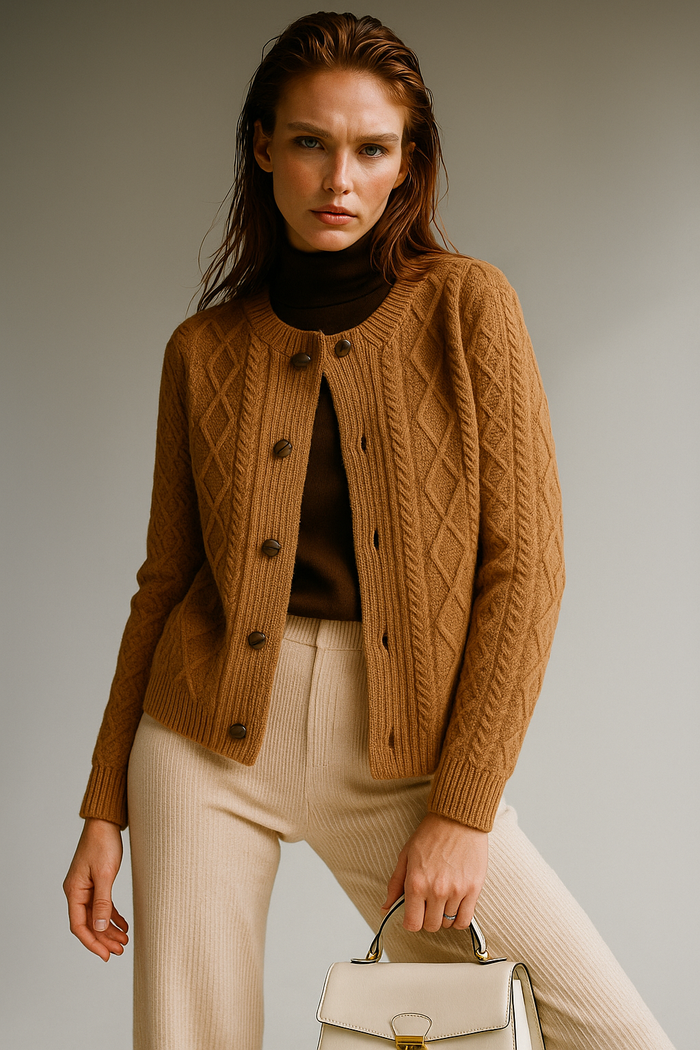 Women's Cable Knit Cardigan Sweater Jacket