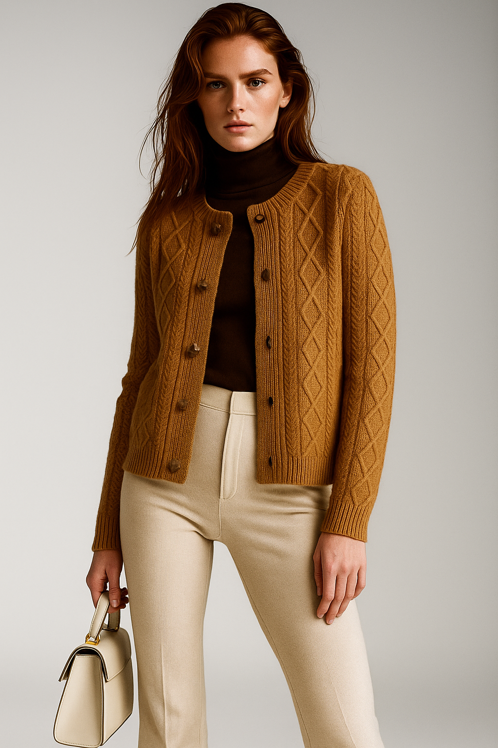 Women's Cable Knit Cardigan Sweater Jacket