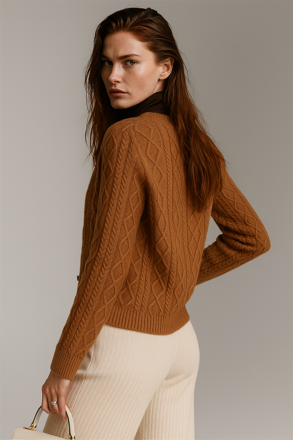Women's Cable Knit Cardigan Sweater Jacket