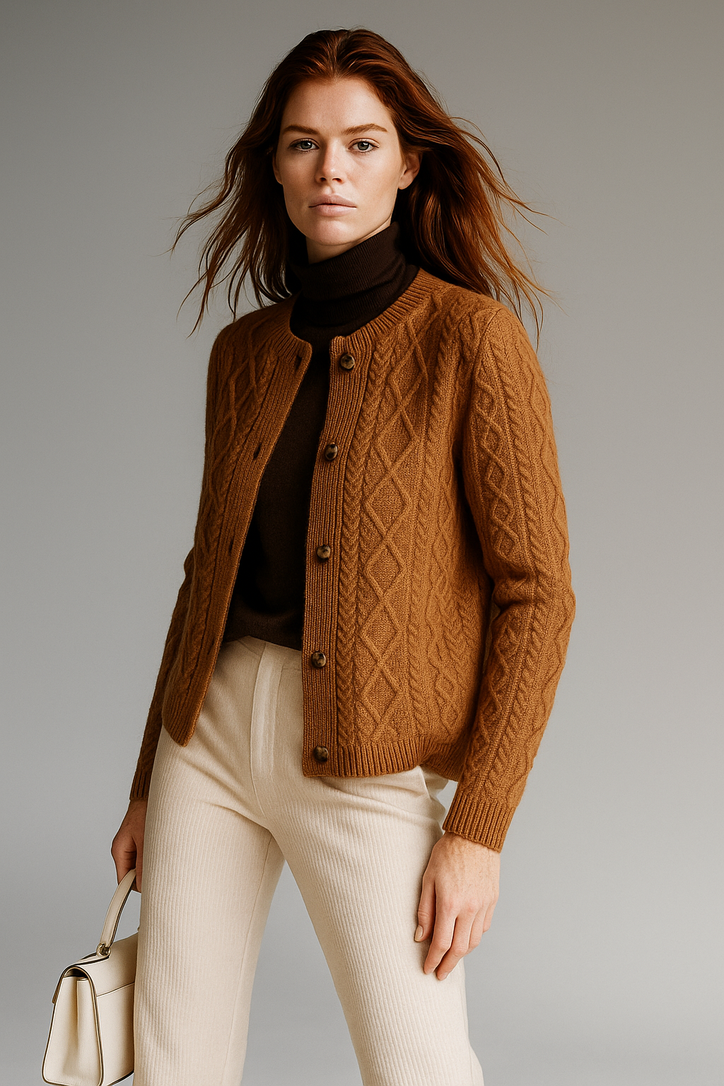 Women's Cable Knit Cardigan Sweater Jacket