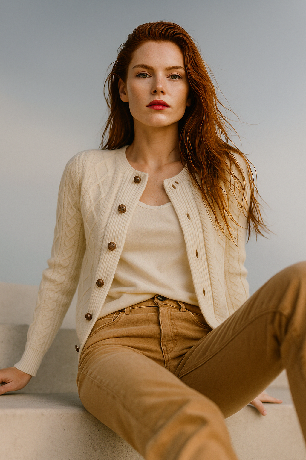 Women's Cable Knit Cardigan Sweater Jacket