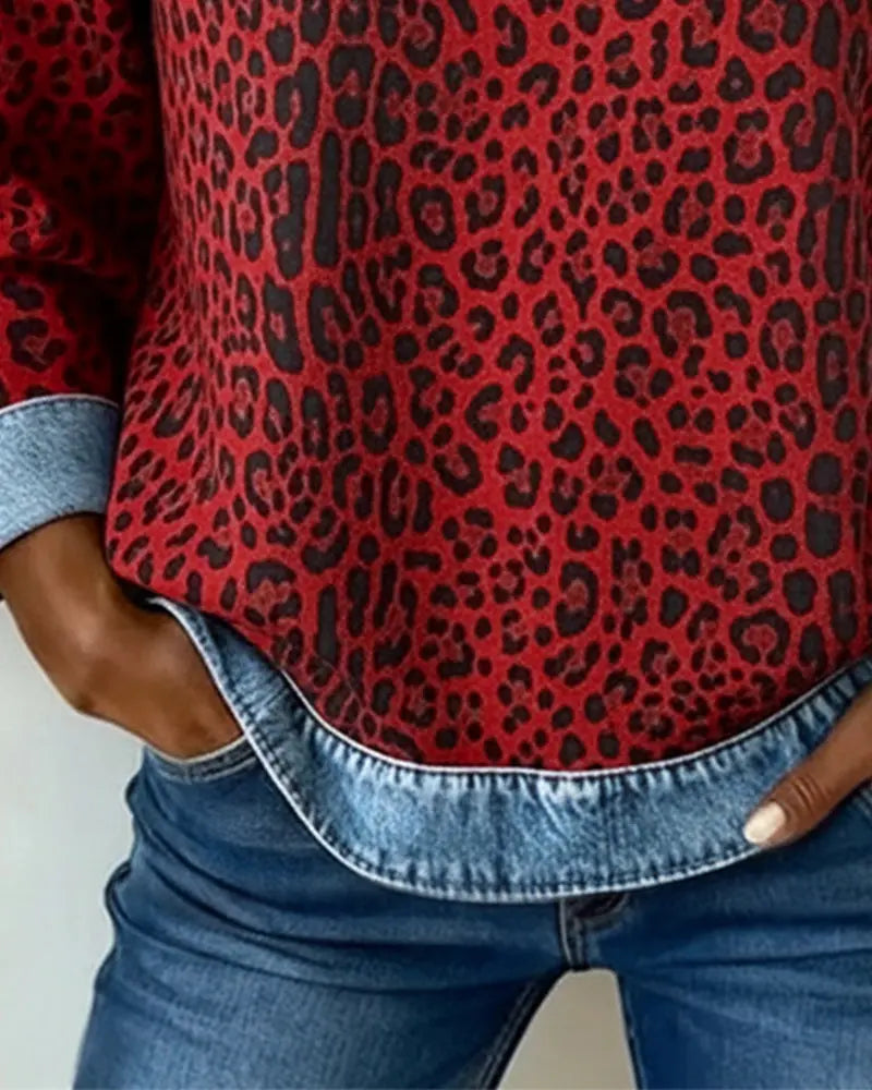 Strikket sweatshirt til kvinder, rund hals, langærmet, afslappet pullover