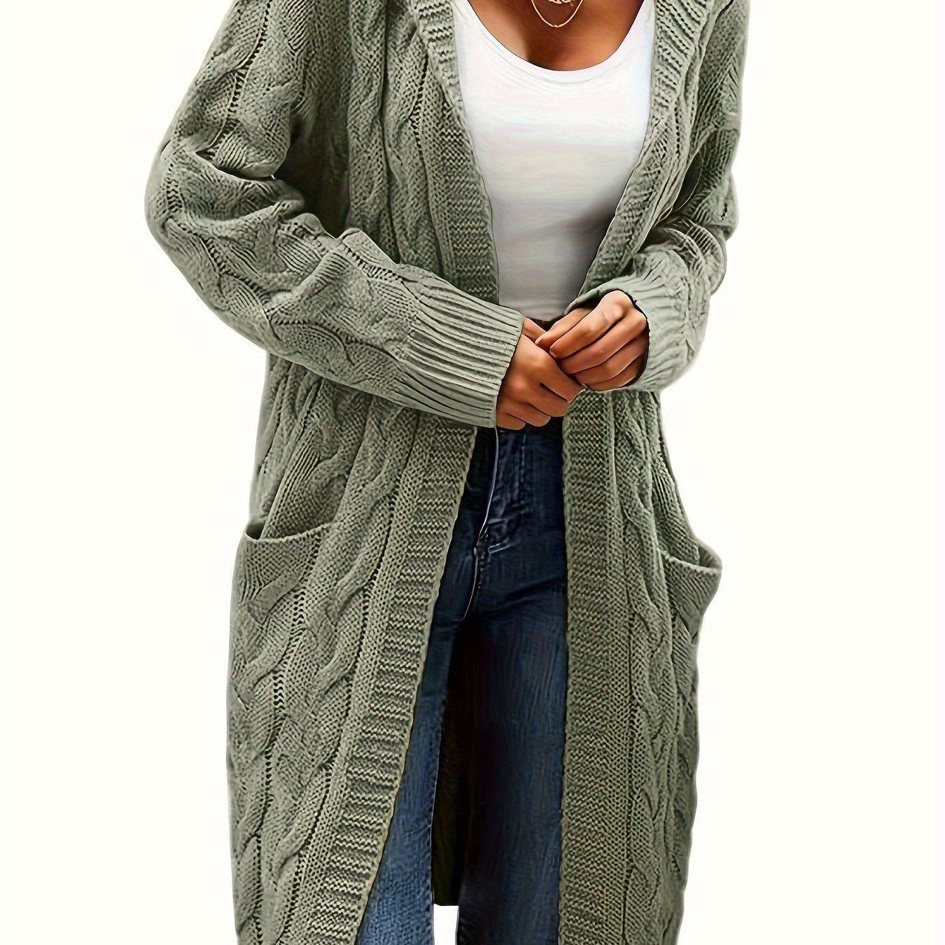Women's Knit Oversized Open-Front Cardigan