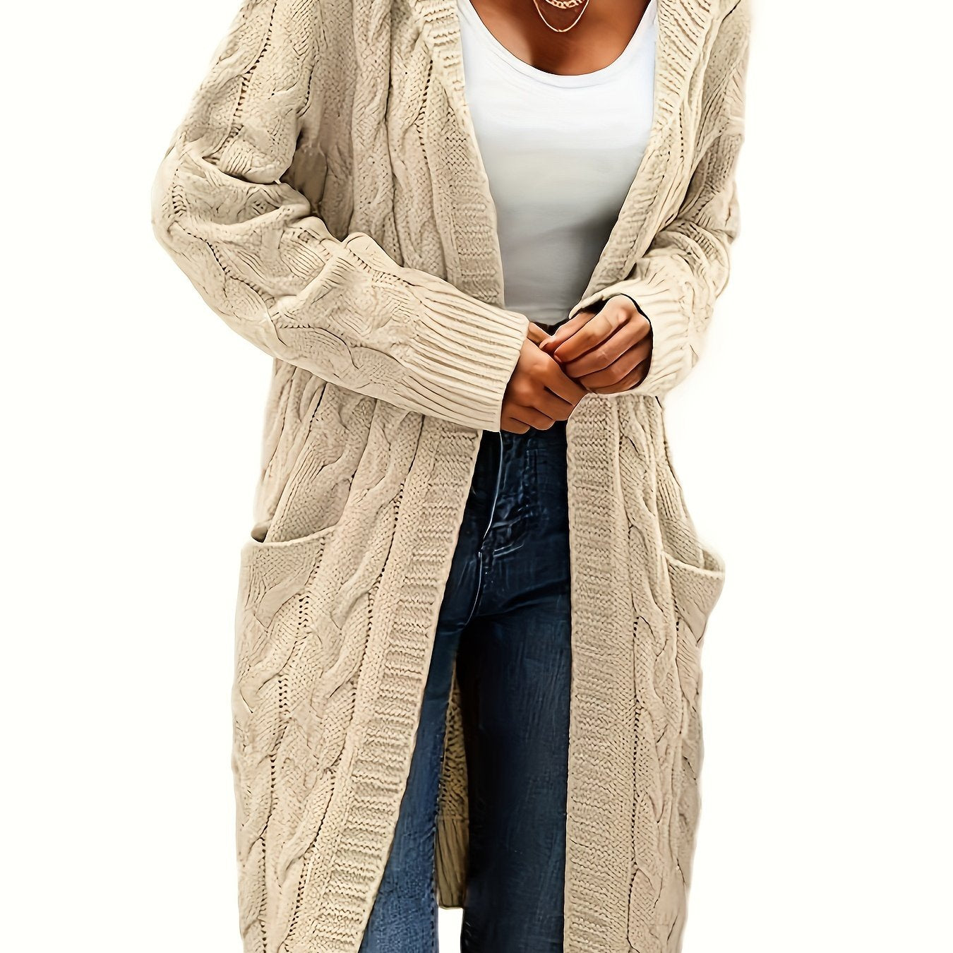 Women's Knit Oversized Open-Front Cardigan