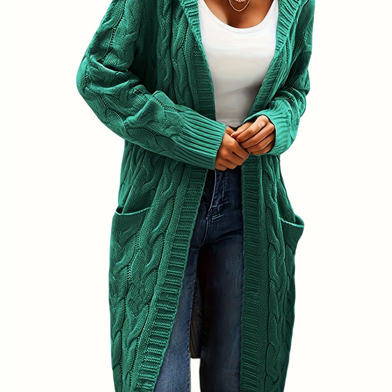 Women's Knit Oversized Open-Front Cardigan
