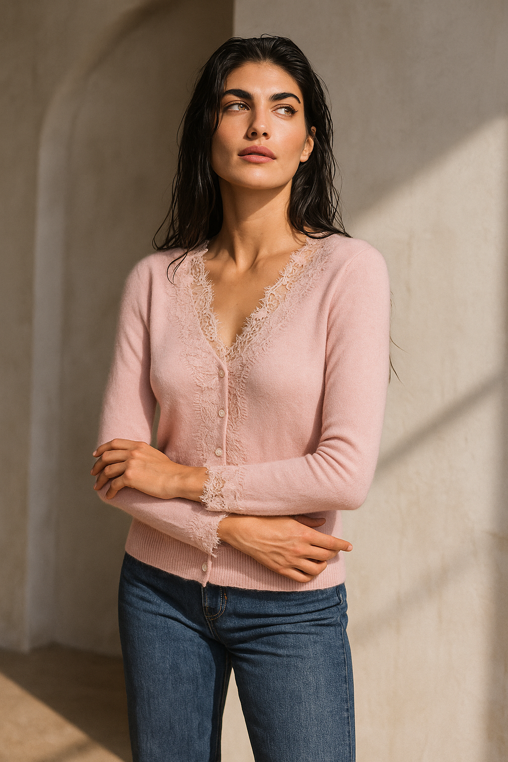 Women's Knit Sweater Long Sleeve Button Front Cardigan