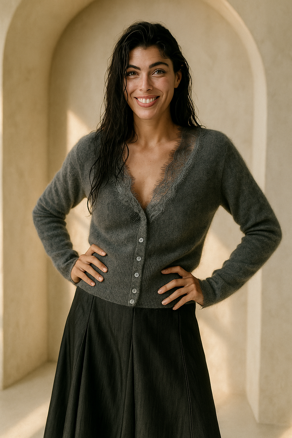 Women's Knit Sweater Long Sleeve Button Front Cardigan