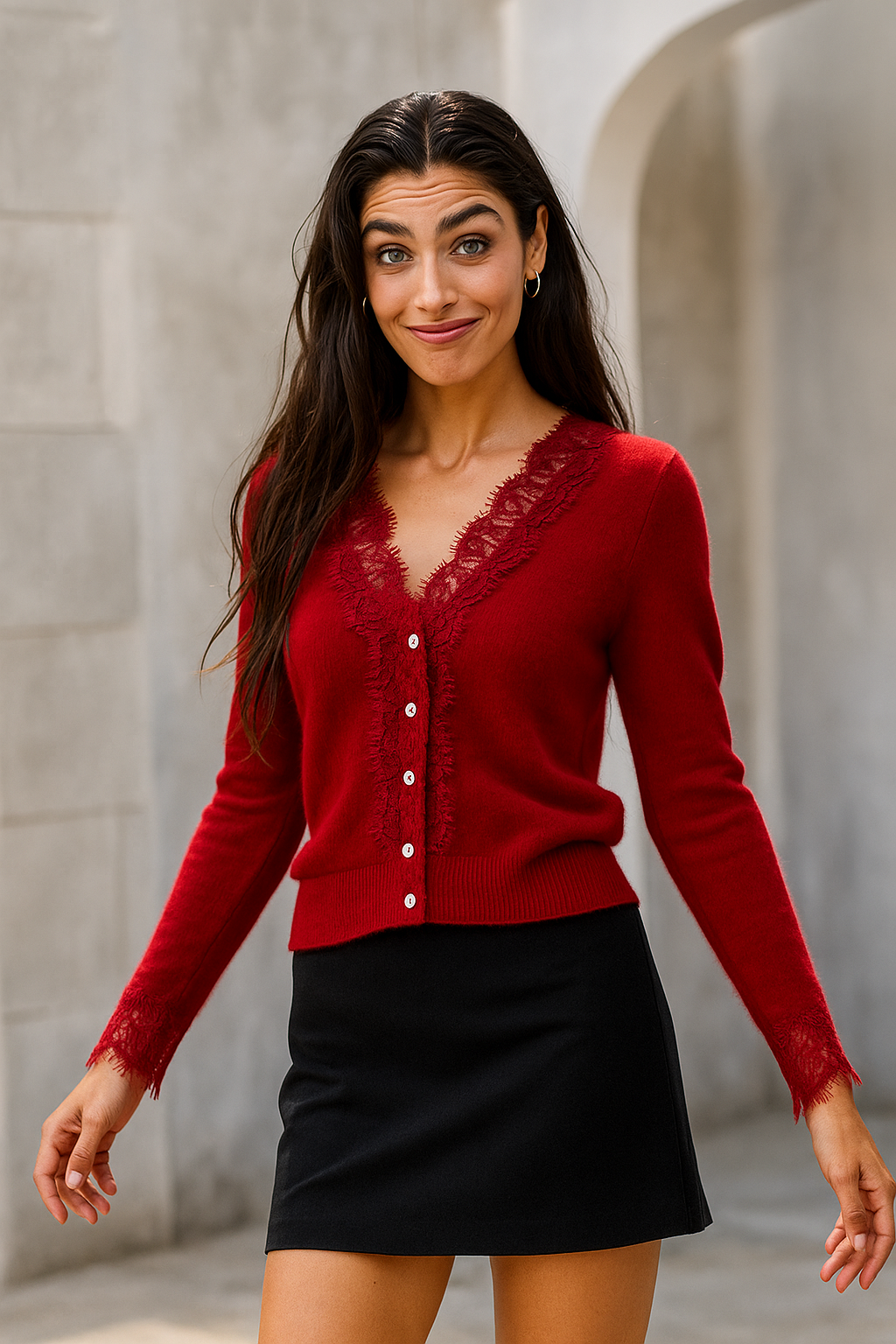 Women's Knit Sweater Long Sleeve Button Front Cardigan