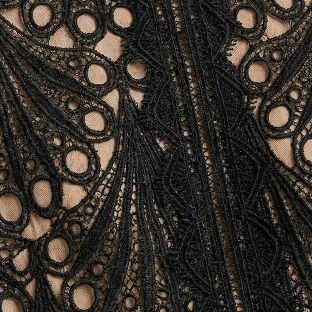 Ada | Lace-Trim Wedding Guest Midi Dress