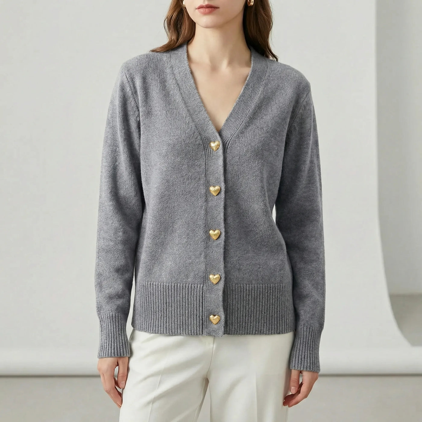 Women’s Knit Cardigan with Button Placket - Crawleigh