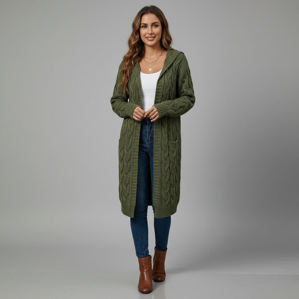 Soraya | Long Sleeve Knitted Long Cardigan