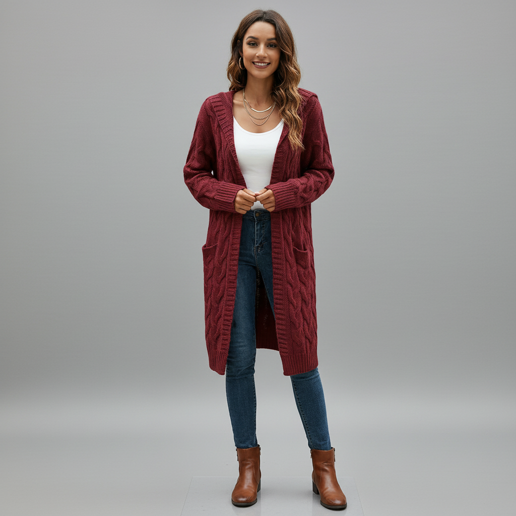 Soraya | Long Sleeve Knitted Long Cardigan