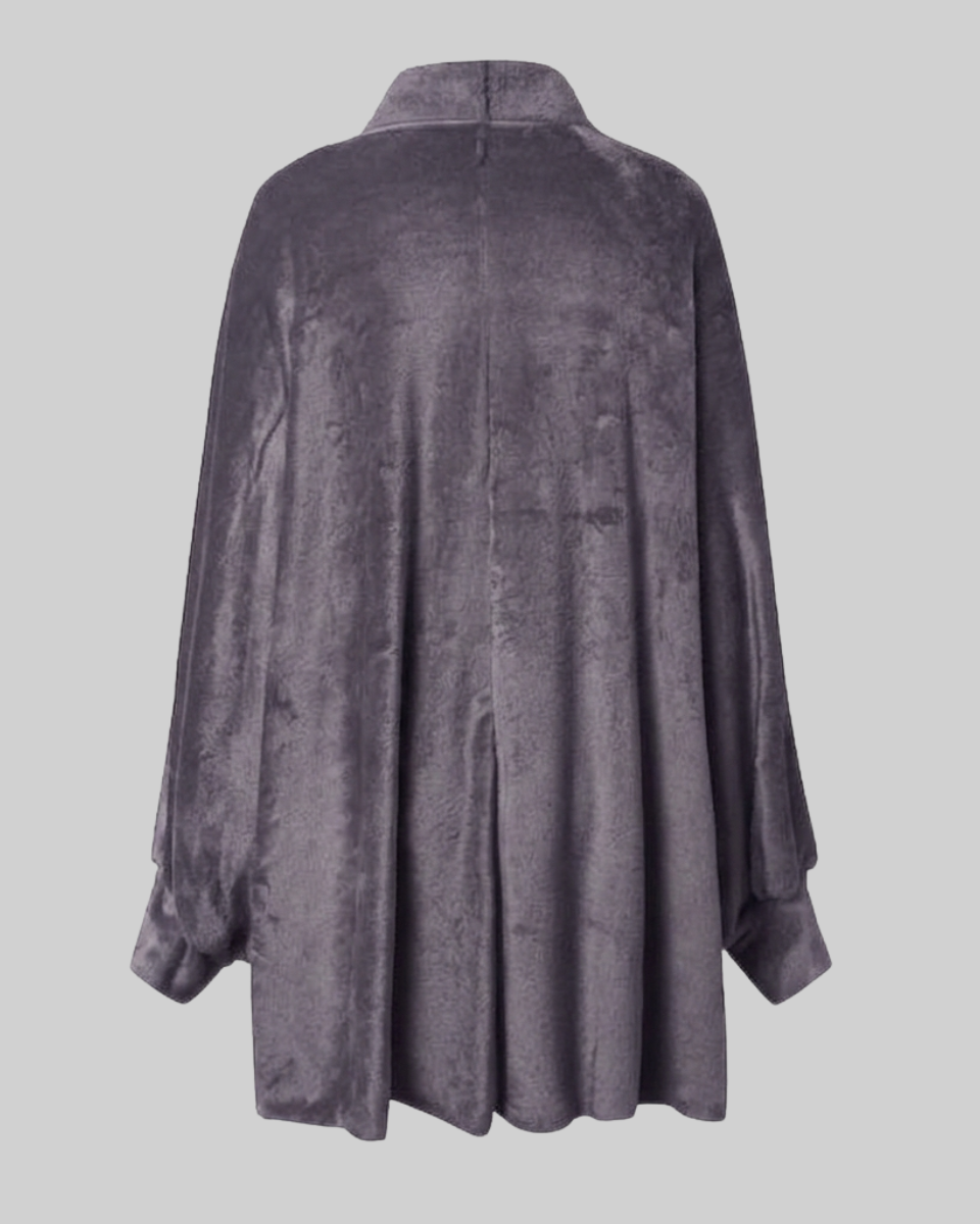 Women's Wool Knit Open-Front Fringe Cardigan Coat