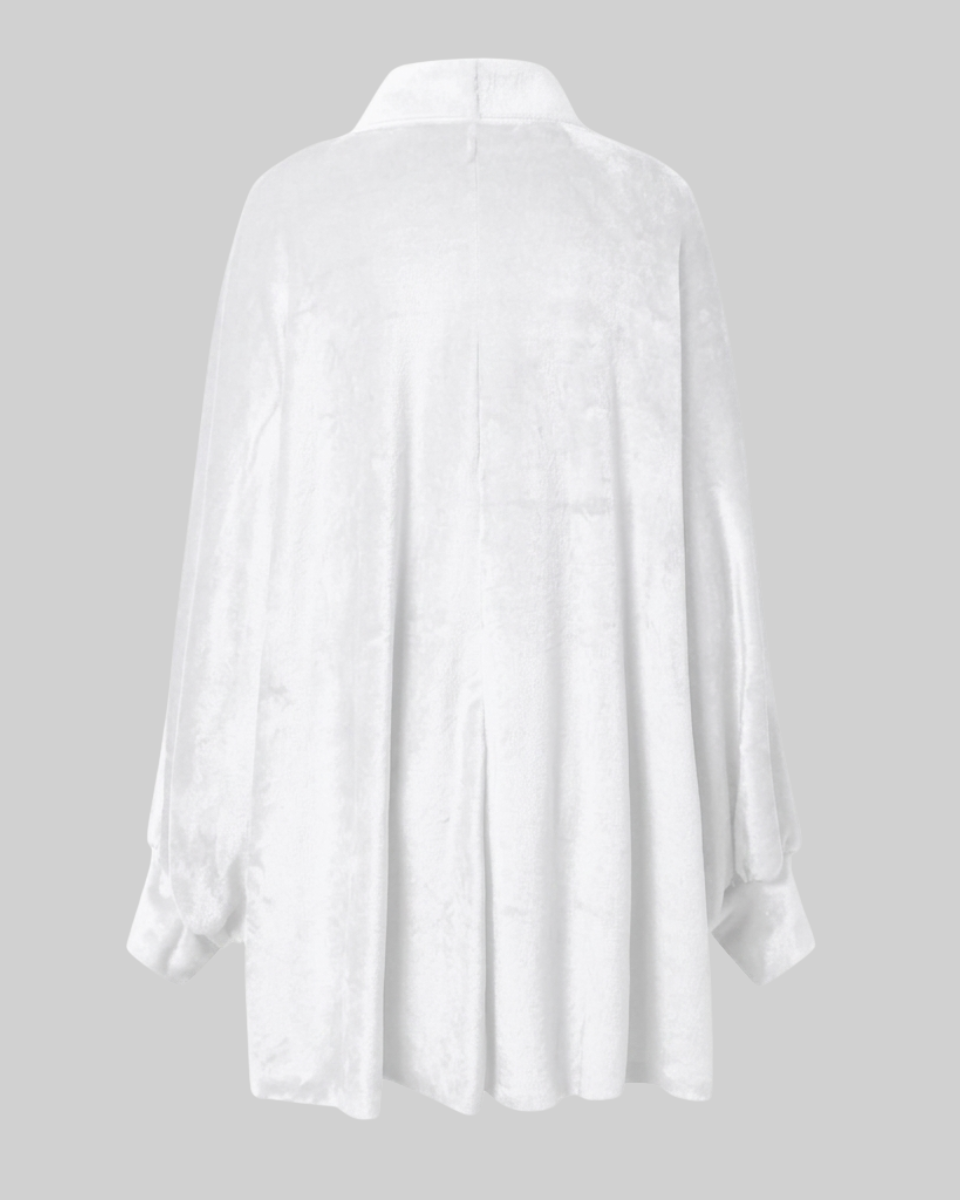 Women's Wool Knit Open-Front Fringe Cardigan Coat
