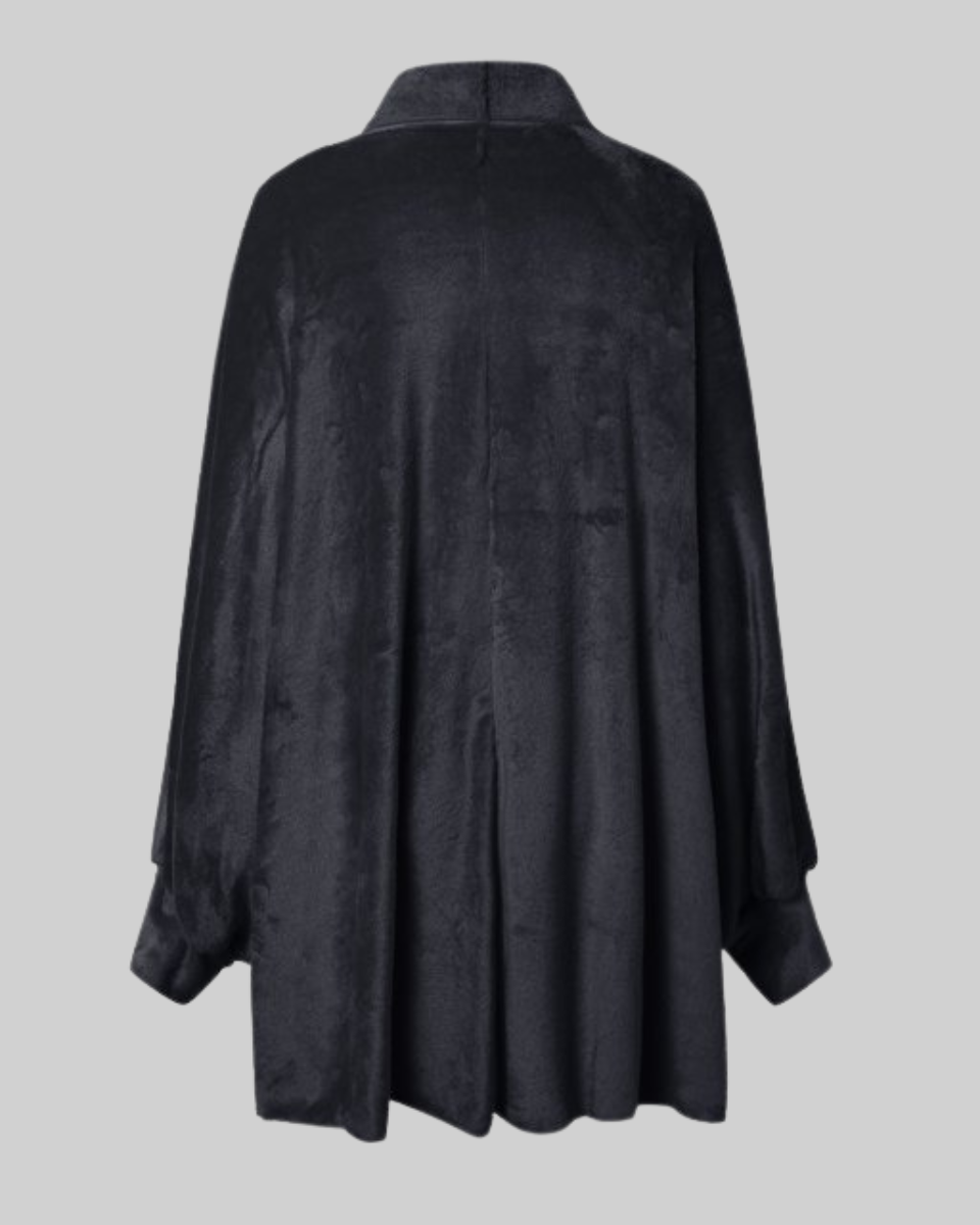 Women's Wool Knit Open-Front Fringe Cardigan Coat