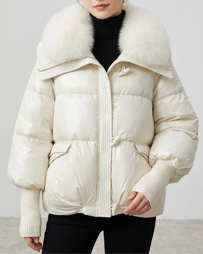 Women's Puffer Jacket Nylon Down Coat Outerwear