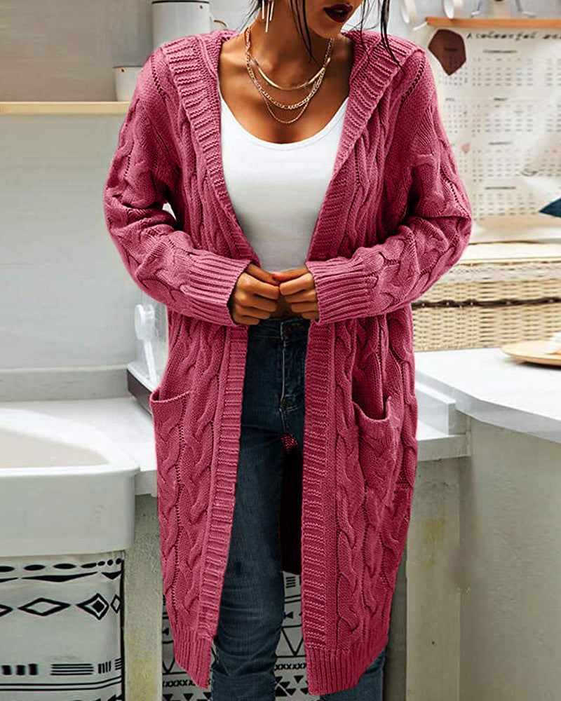 Women's Knit Oversized Open-Front Cardigan