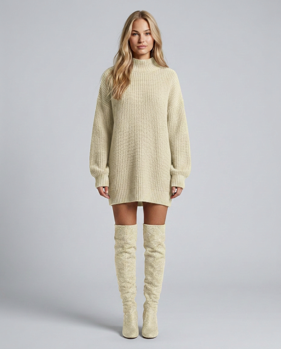 Agnethe | Grofstrikket Sweater-Minikjole