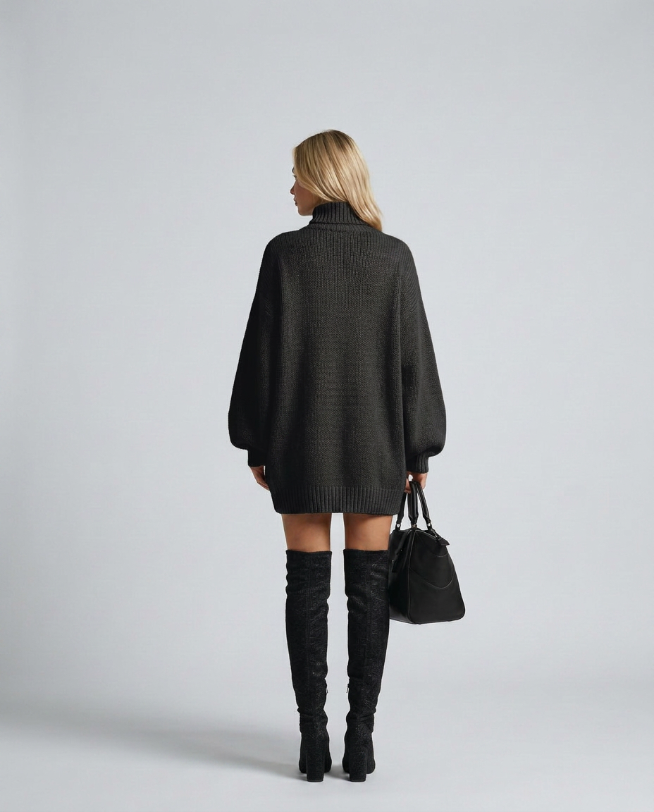 Agnethe | Grofstrikket Sweater-Minikjole
