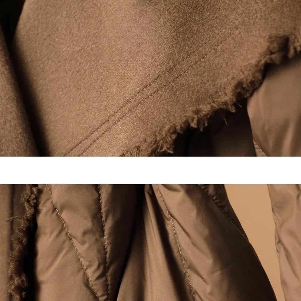 Womens Nylon Long Puffer Down Coat Jacket