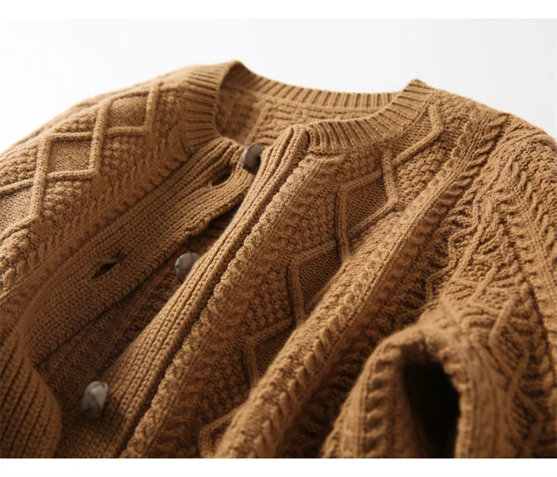 Women's Cable Knit Cardigan Sweater Jacket