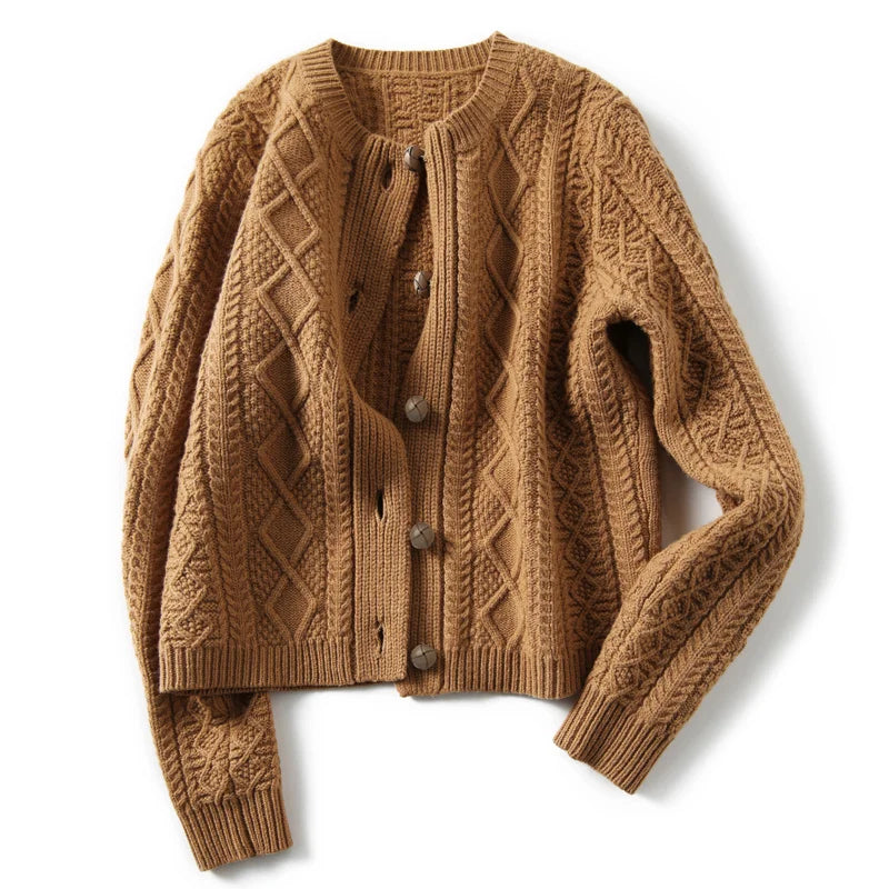Women's Cable Knit Cardigan Sweater Jacket