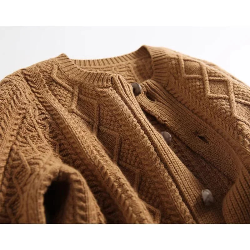 Women's Cable Knit Cardigan Sweater Jacket