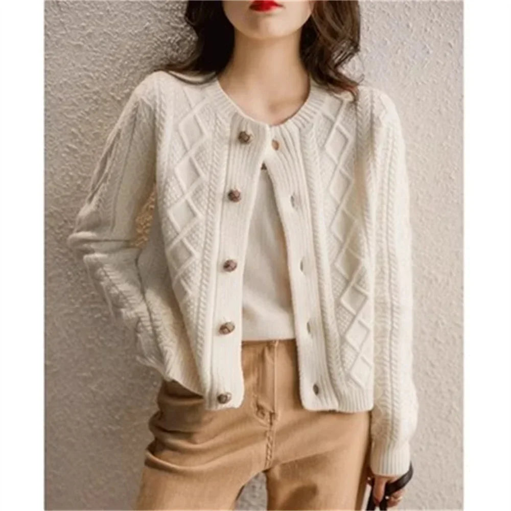 Women's Cable Knit Cardigan Sweater Jacket