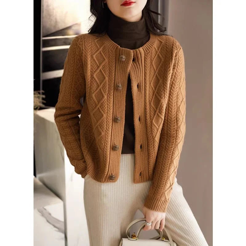 Women's Cable Knit Cardigan Sweater Jacket
