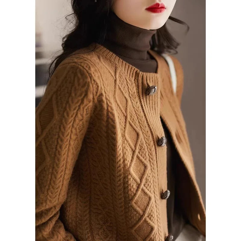 Women's Cable Knit Cardigan Sweater Jacket
