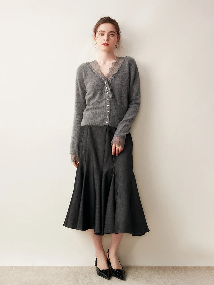 Women's Knit Sweater Long Sleeve Button Front Cardigan