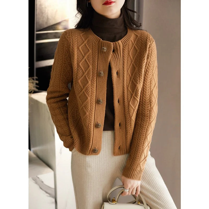 Women's Cable Knit Cardigan Sweater Jacket