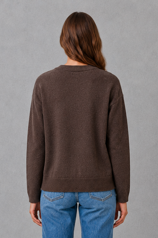 Women’s Chunky Knit Cardigan – Relaxed Round Neck Thick Knitted Vest