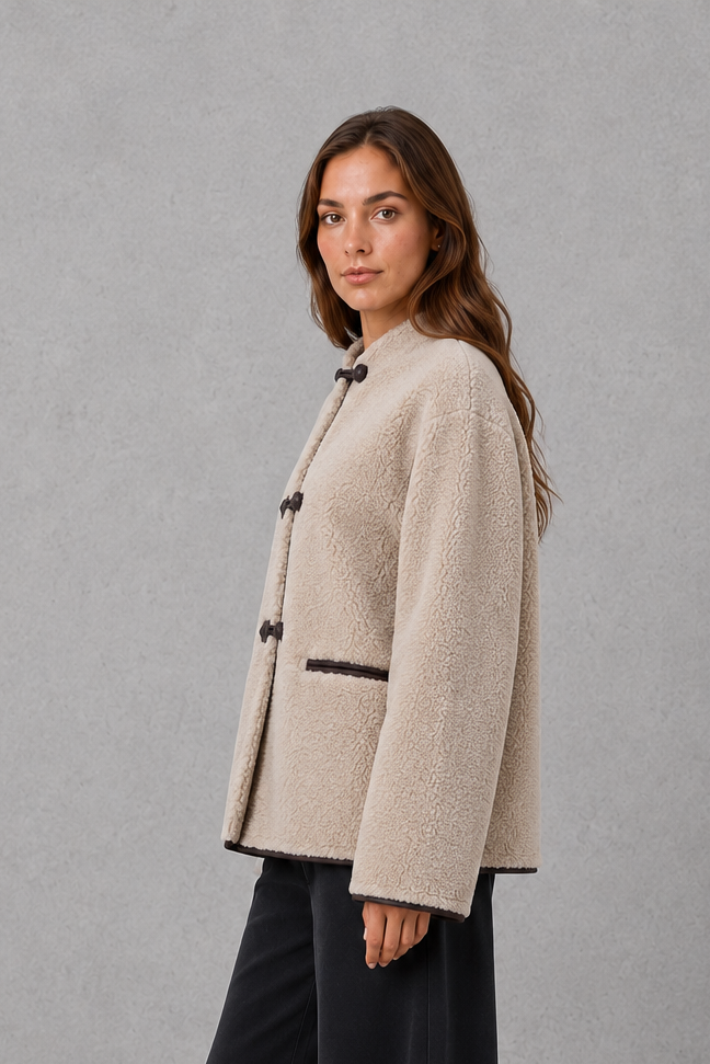 Women’s Fur Toggle Jacket – Oversized Warm Winter Coat