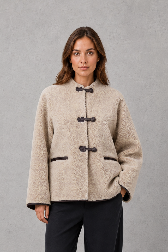 Women’s Fur Toggle Jacket – Oversized Warm Winter Coat