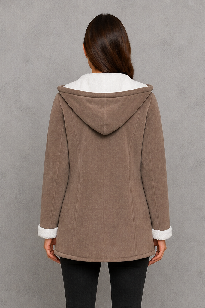 Women’s Fleece-Lined Toggle Coat – Warm Hooded Winter Jacket
