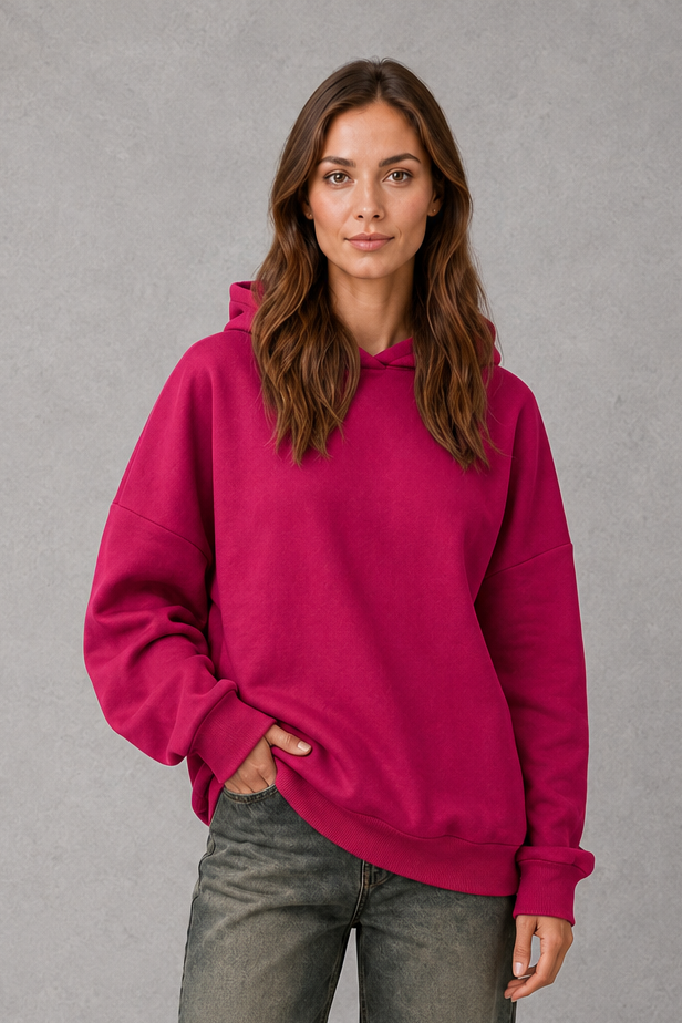 Women’s Fleece Hoodie – Relaxed Cotton Blend Hooded Sweatshirt