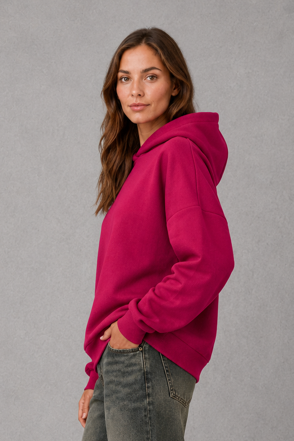 Women’s Fleece Hoodie – Relaxed Cotton Blend Hooded Sweatshirt