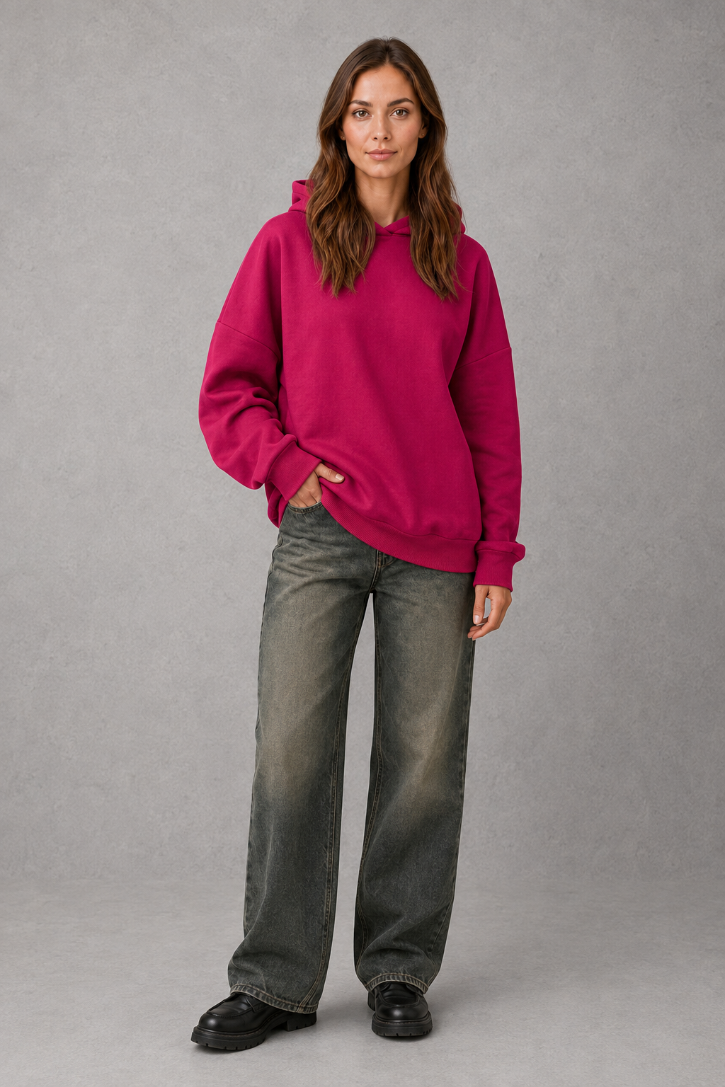 Women’s Fleece Hoodie – Relaxed Cotton Blend Hooded Sweatshirt