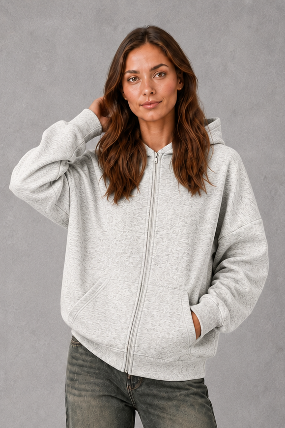 Women’s Fleece Hoodie – Relaxed Cotton Blend Hooded Sweatshirt