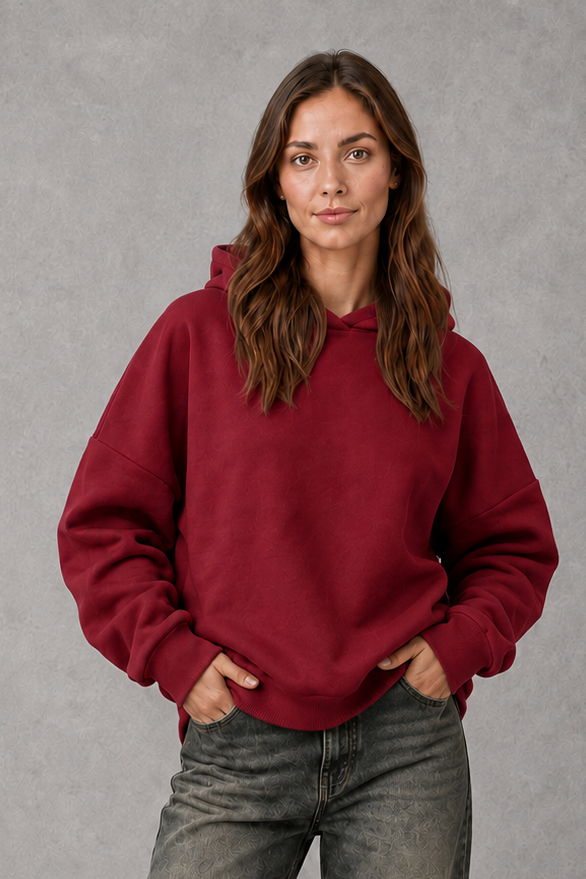 Women’s Fleece Hoodie – Relaxed Cotton Blend Hooded Sweatshirt